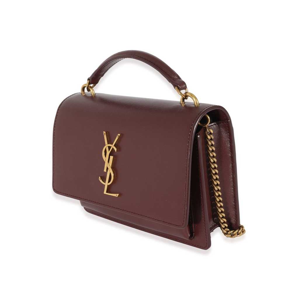 Yves Saint Laurent Saint Laurent Burgundy Leather… - image 2