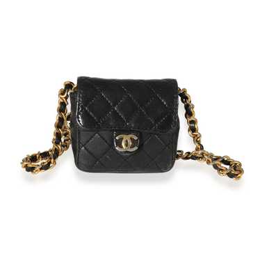 Chanel Chanel Vintage Black Quilted Lambskin Micr… - image 1