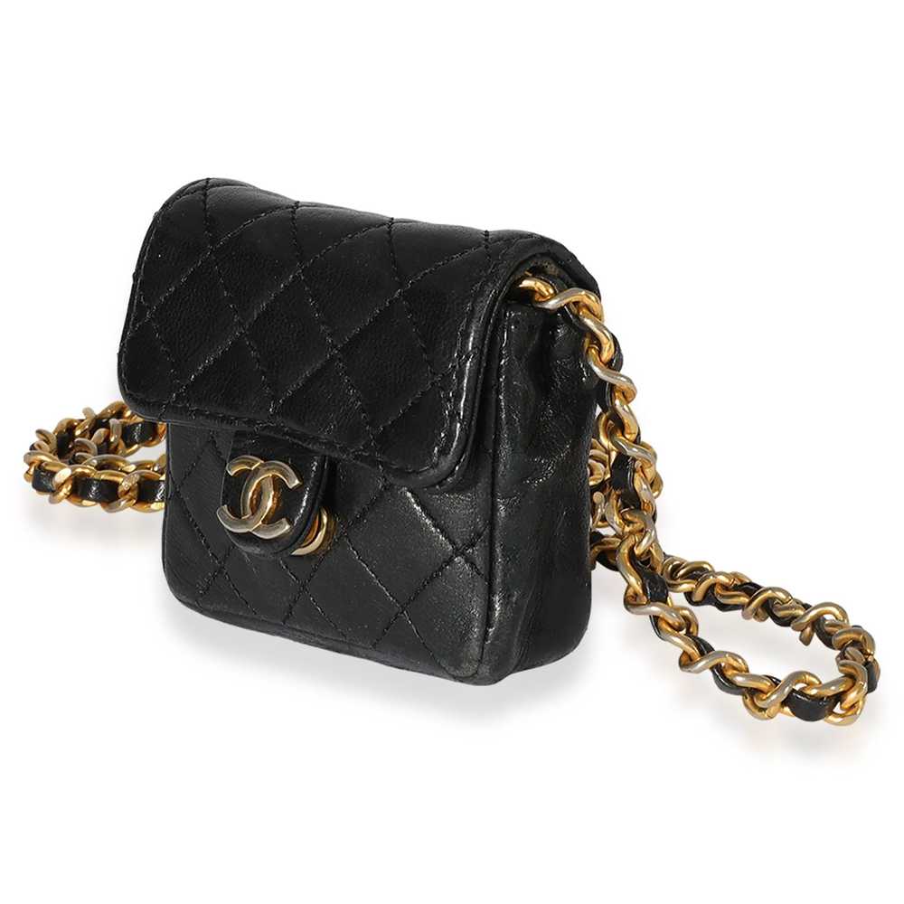Chanel Chanel Vintage Black Quilted Lambskin Micr… - image 2