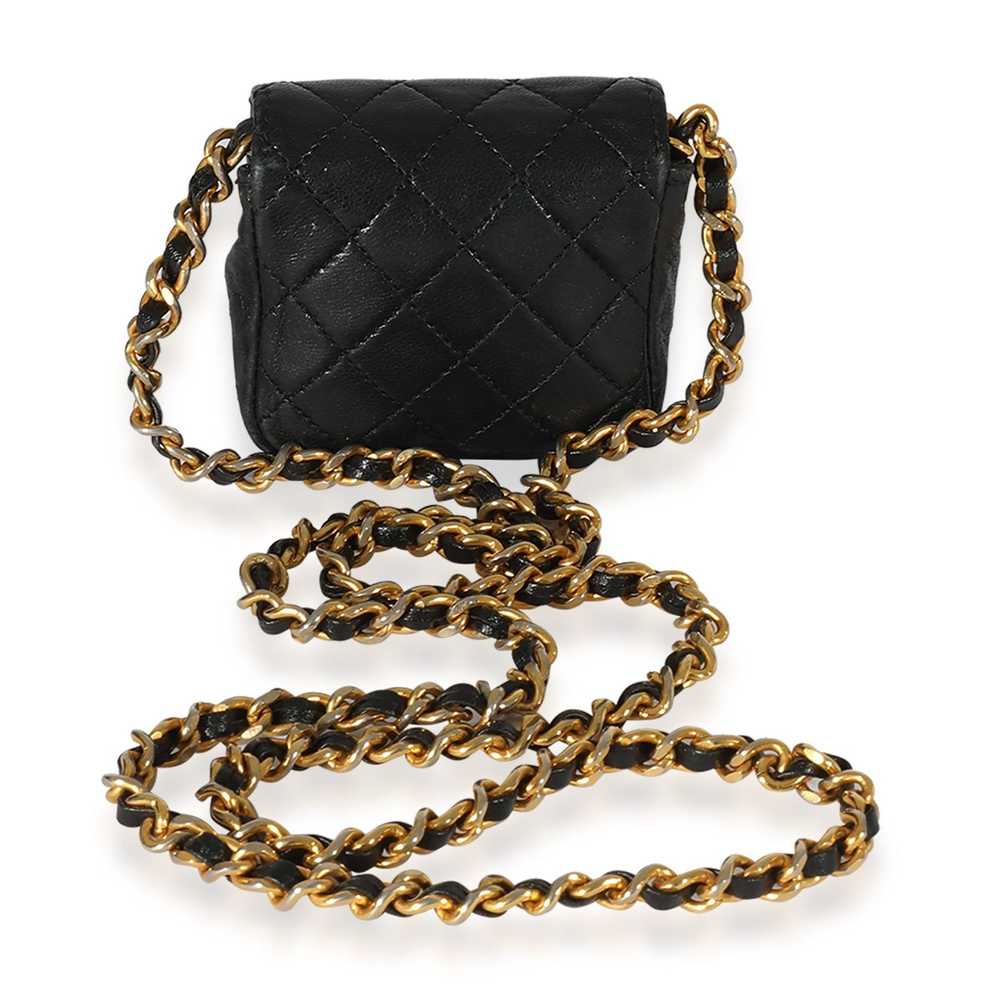 Chanel Chanel Vintage Black Quilted Lambskin Micr… - image 3