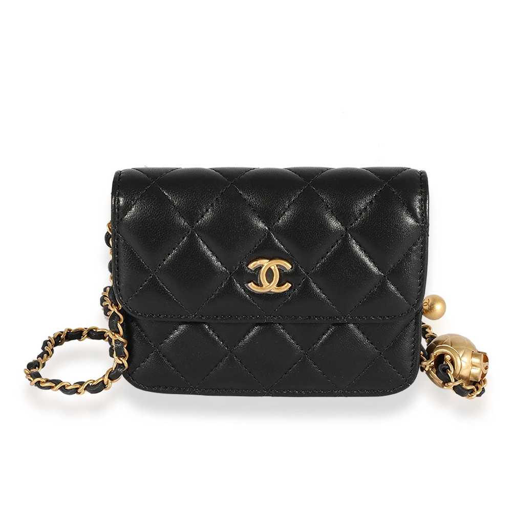 Chanel Chanel Black Quilted Lambskin Pearl Crush … - image 1