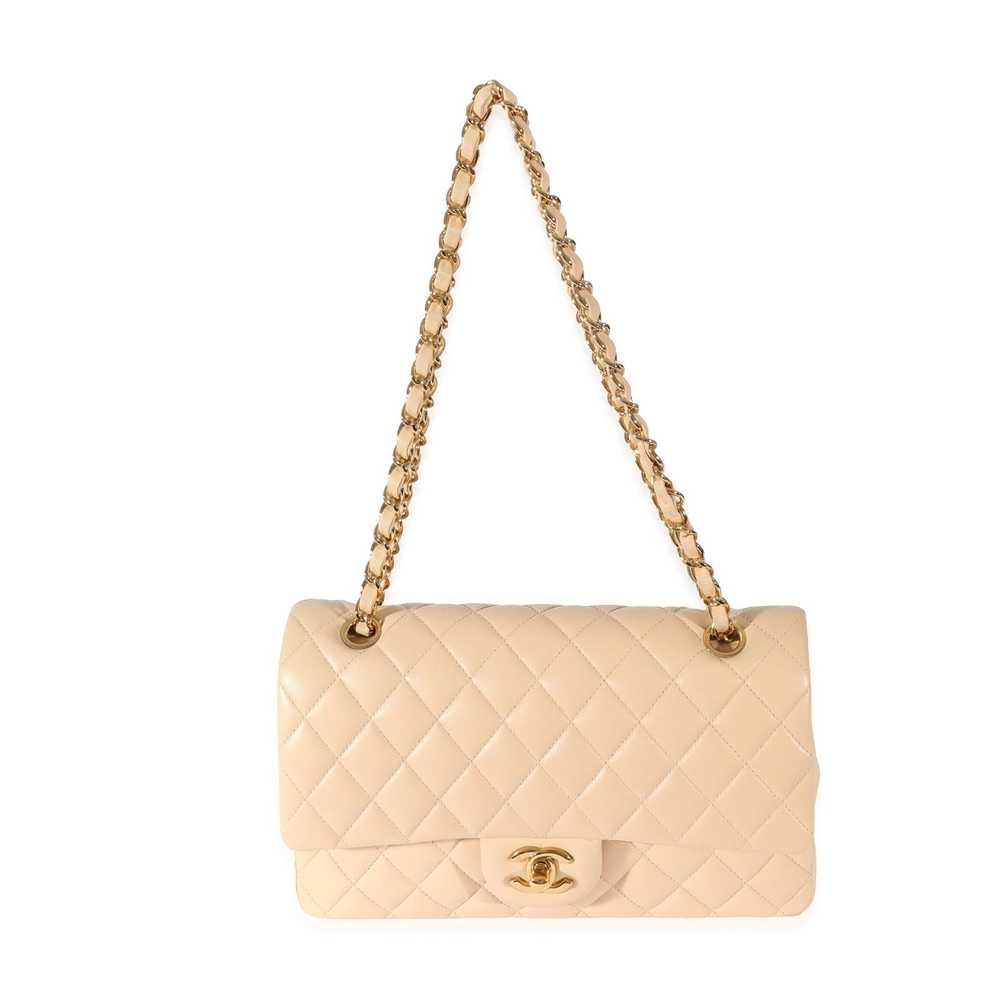 Chanel Chanel Beige Lambskin Medium Classic Doubl… - image 4