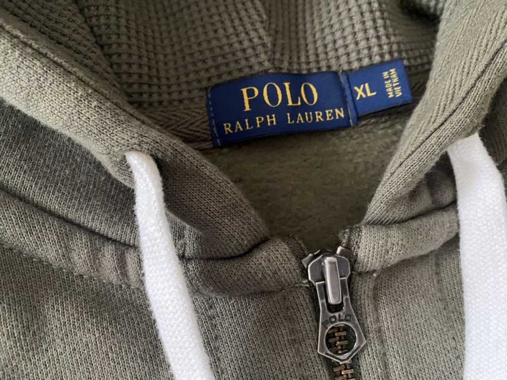 Polo Ralph Lauren × Vintage Olive green polo zip … - image 4