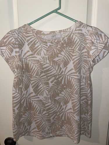 Loft Loft Palm Leaf Blouse Tulip Sleeves