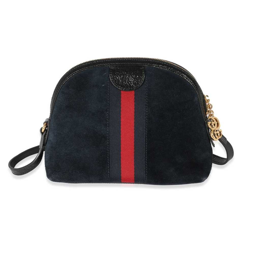 Gucci Gucci Black Embroidered Suede Ophidia Dome … - image 3