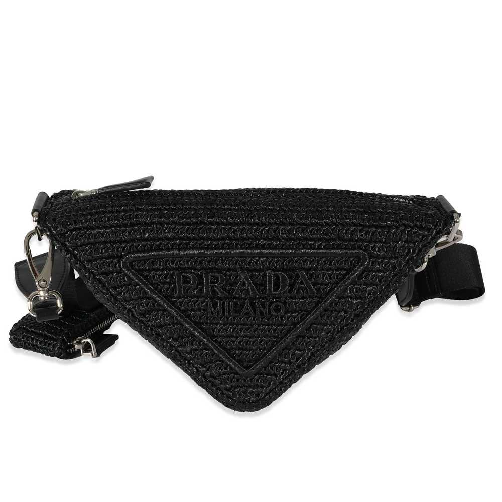 Prada Prada Raffia Black Triangle Bag - image 1