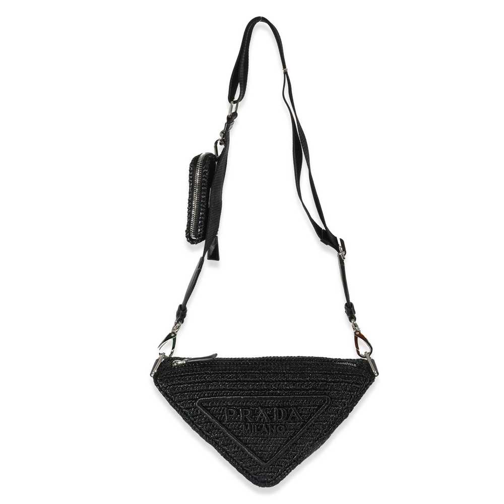 Prada Prada Raffia Black Triangle Bag - image 4