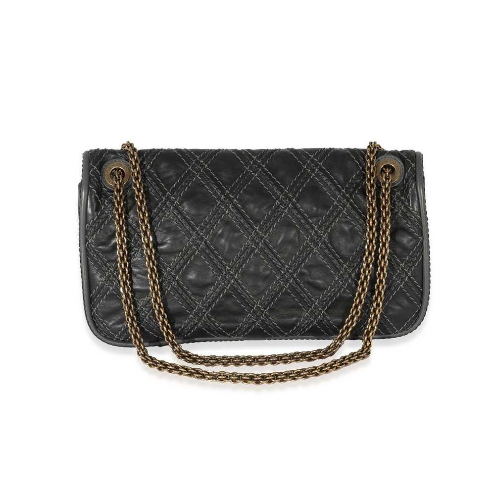 Chanel Chanel Black Leather Paris Bombay Medium T… - image 3