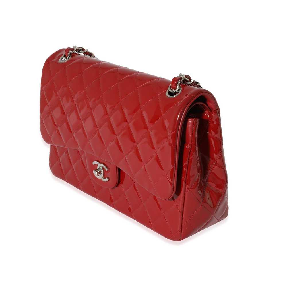 Chanel Chanel Red Quilted Patent Leather Jumbo Do… - image 2