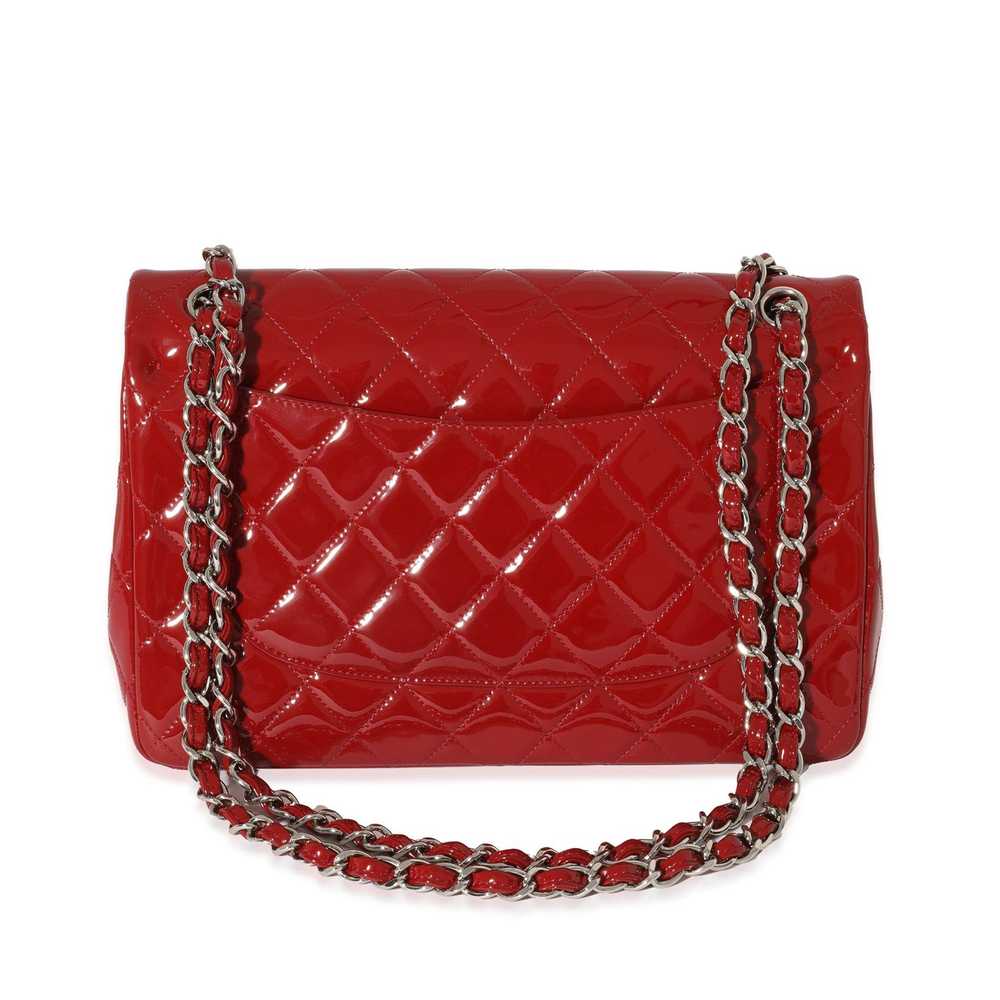 Chanel Chanel Red Quilted Patent Leather Jumbo Do… - image 3