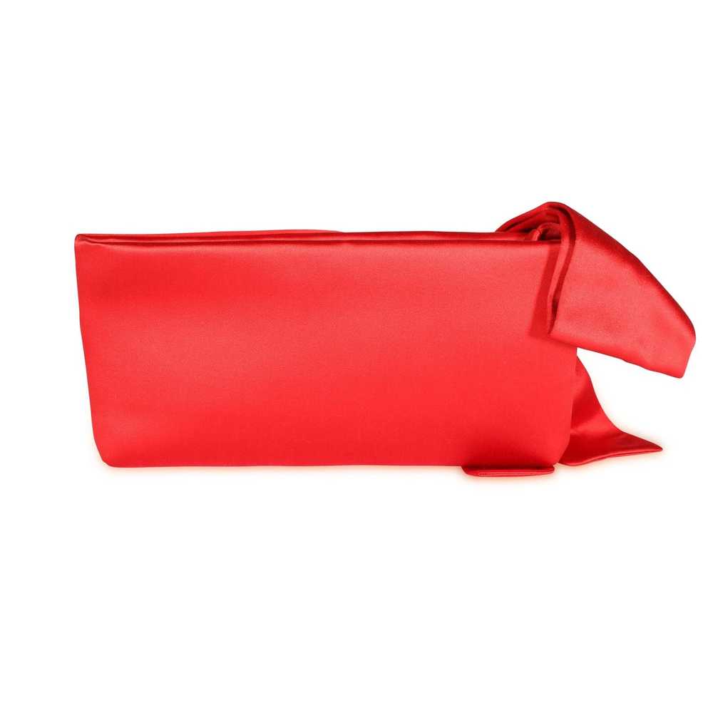 Valentino Valentino Red Satin Bow Clutch - image 3