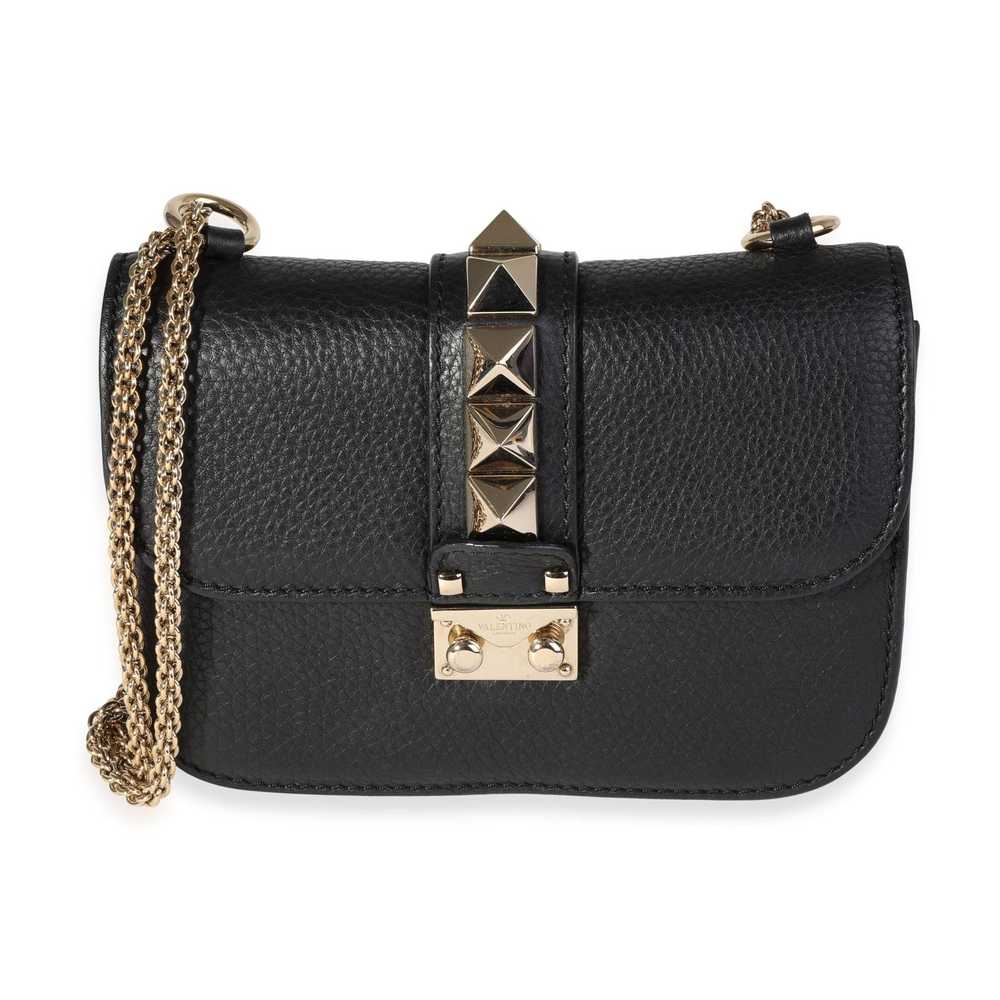 Valentino Valentino Black Pebbled Leather Rockstu… - image 1