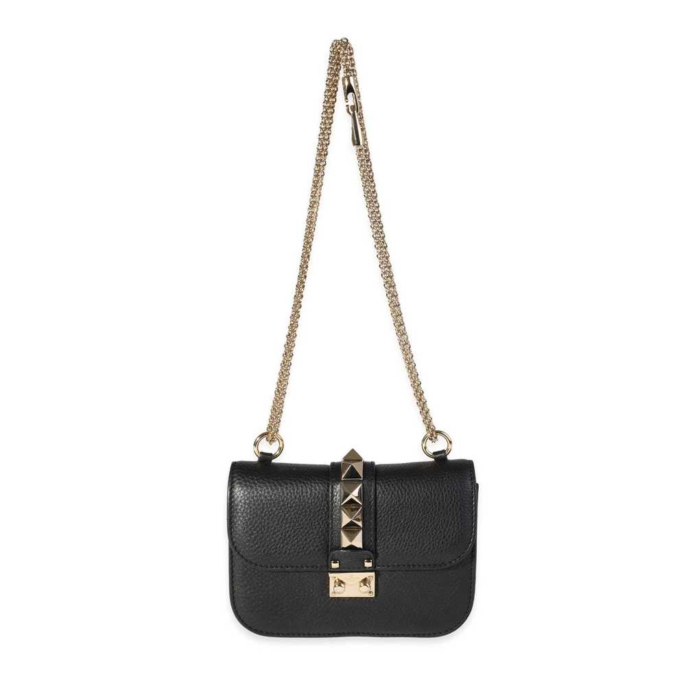 Valentino Valentino Black Pebbled Leather Rockstu… - image 4