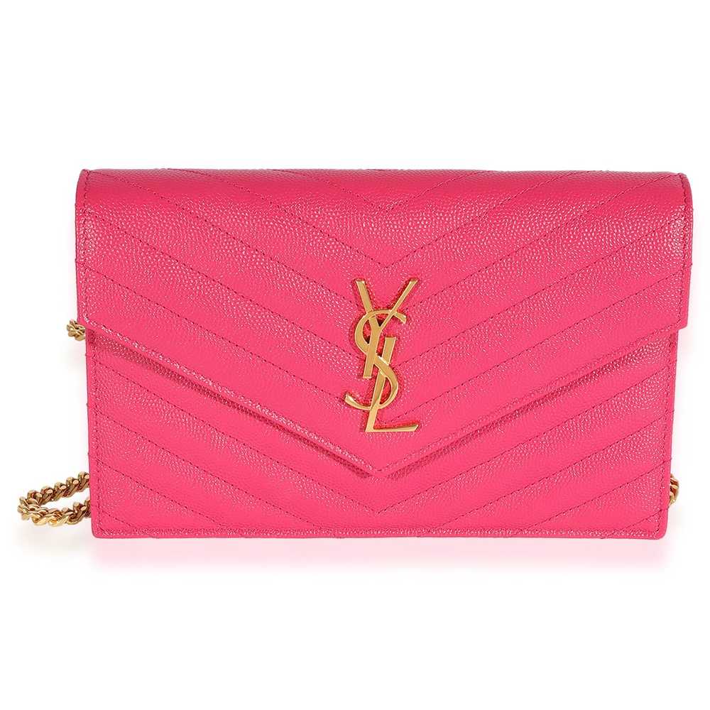 Yves Saint Laurent Saint Laurent Pink Monogram Chain Wallet