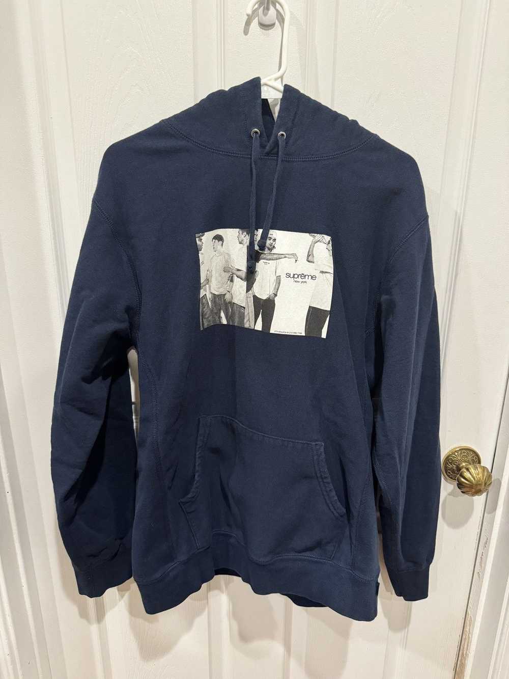 Supreme Supreme Classic Ad Hoodie Navy SS19 size … - image 2