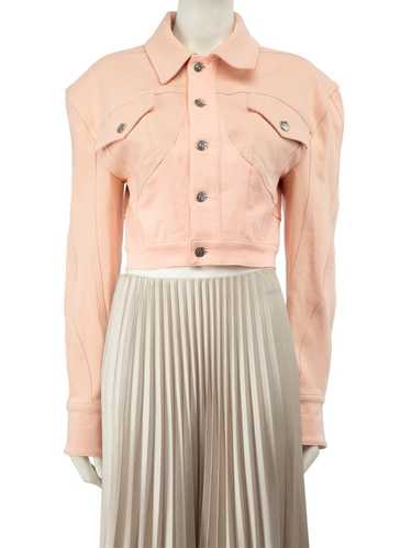 Mugler Pink Denim Cropped Jacket