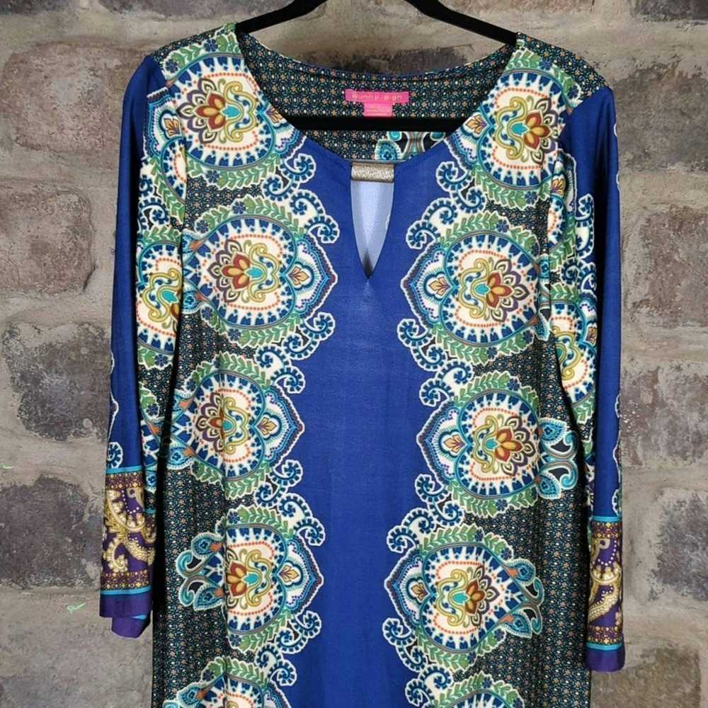 Other Sunny Leigh Boho Damask print dress size la… - image 2