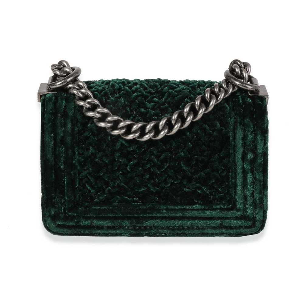 Chanel Pine Green Crushed Velvet Mini Boy Bag - image 7