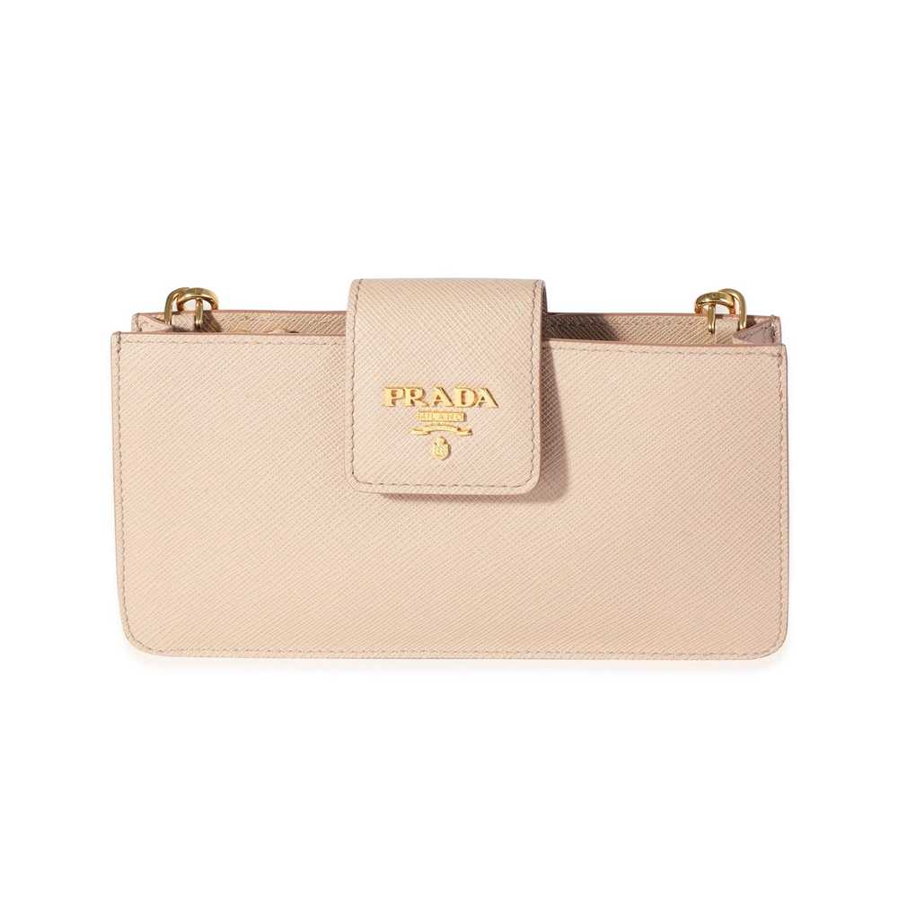 Prada Prada Beige Saffiano Leather Chain Crossbody - image 1