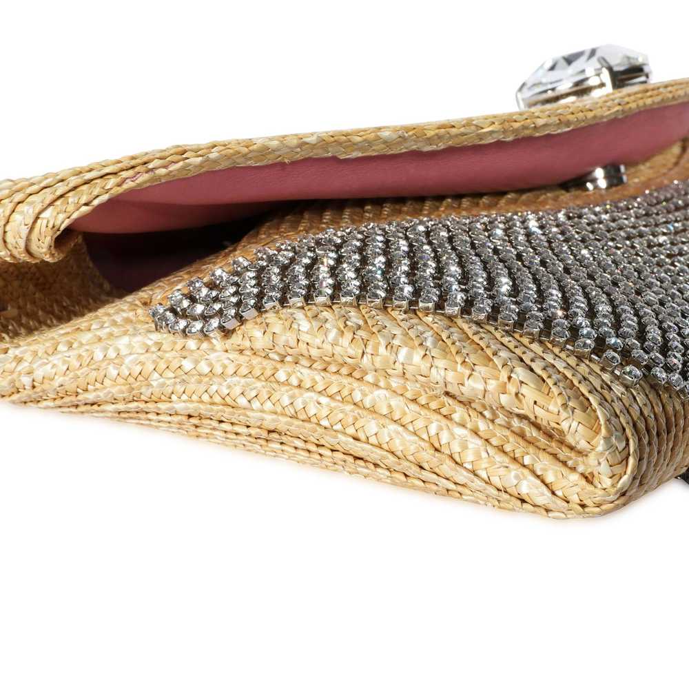 Miu Miu Miu Miu Crystal Fringe & Straw Clutch - image 5