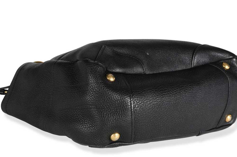 Prada Prada Black Vitello Daino Leather Medium Si… - image 4