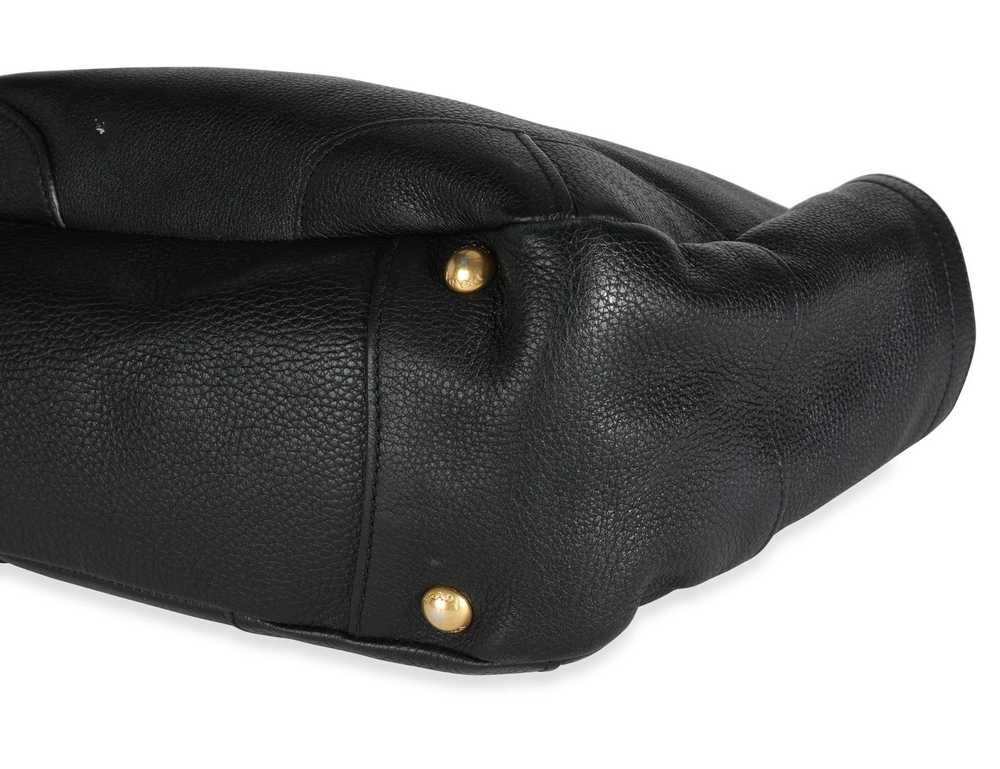 Prada Prada Black Vitello Daino Leather Medium Si… - image 5