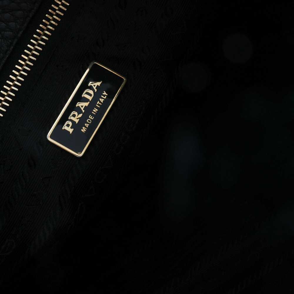 Prada Prada Black Vitello Daino Leather Medium Si… - image 7