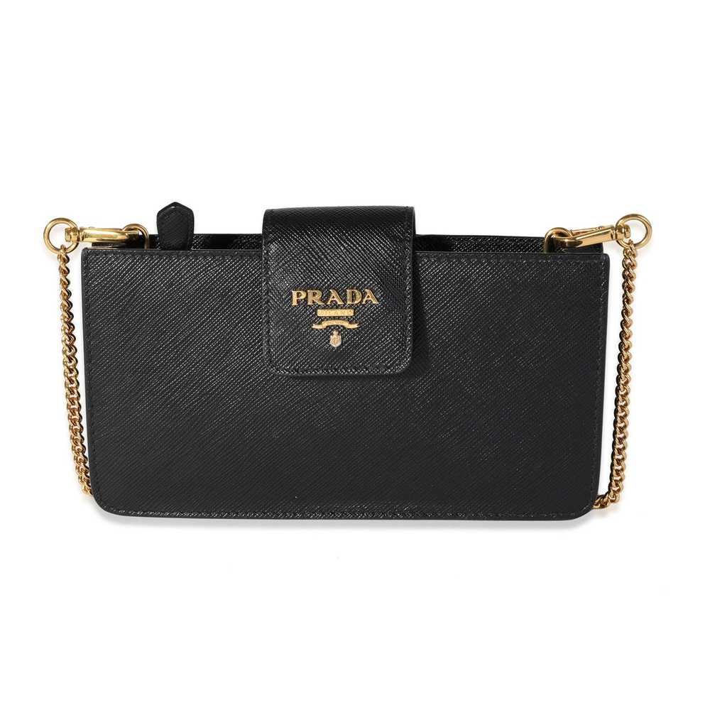 Prada Prada Black Saffiano Leather Chain Crossbody - image 1