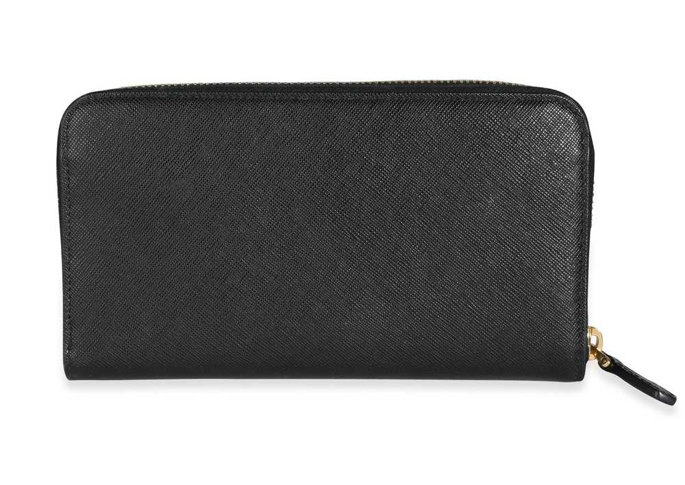 Prada Prada Black Saffiano Leather Large Zip-Arou… - image 3