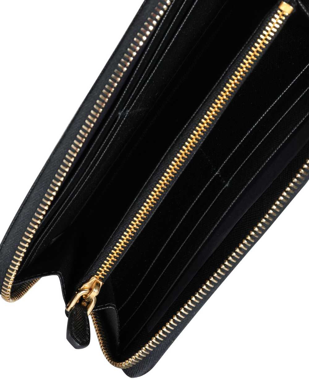 Prada Prada Black Saffiano Leather Large Zip-Arou… - image 7