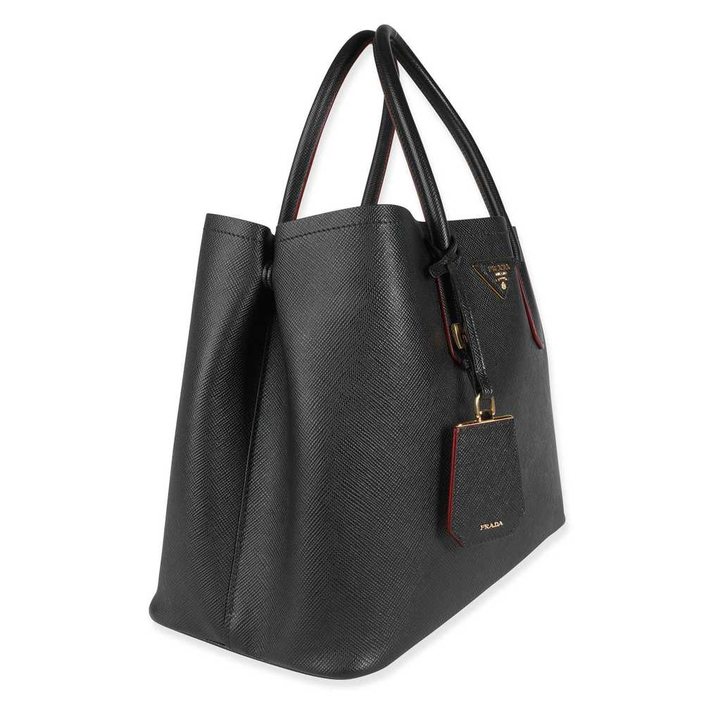 Prada Prada Black Saffiano & Fiery Red Large Doub… - image 2