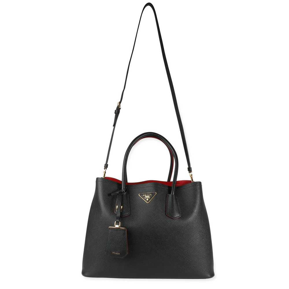 Prada Prada Black Saffiano & Fiery Red Large Doub… - image 4