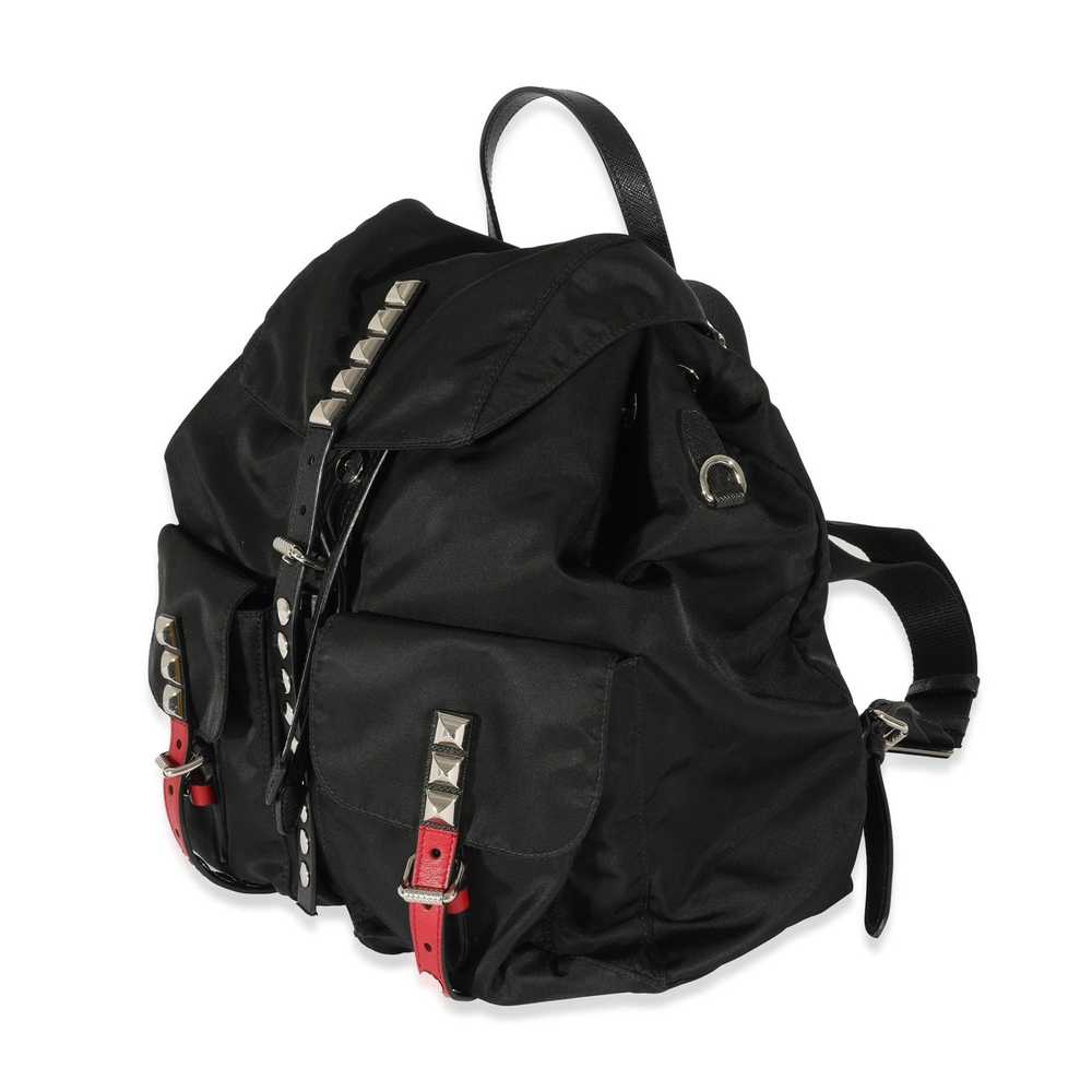 Prada Prada Black Nylon Studded Vela Backpack - image 2