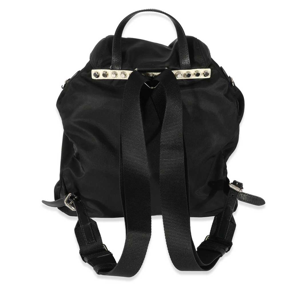 Prada Prada Black Nylon Studded Vela Backpack - image 3