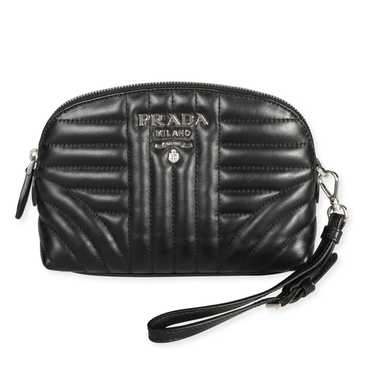 Prada Prada Black Leather Diagramme Wristlet - image 1