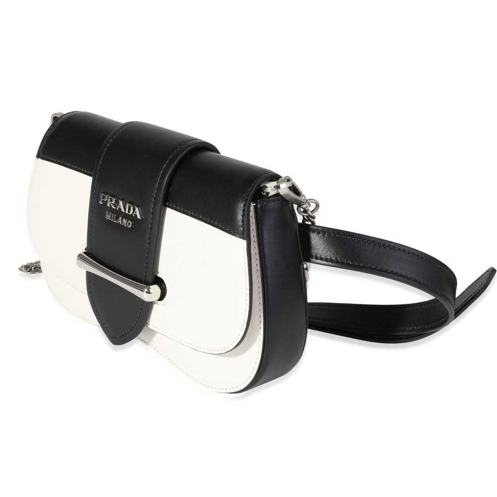 Prada Prada Black & White City Calf Leather Sidon… - image 2