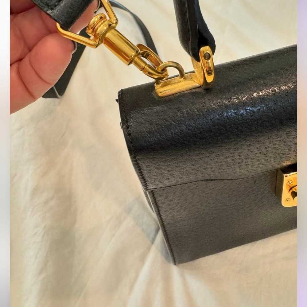 Gucci Vintage Lady Lock Top Handle Bag Black Leat… - image 10