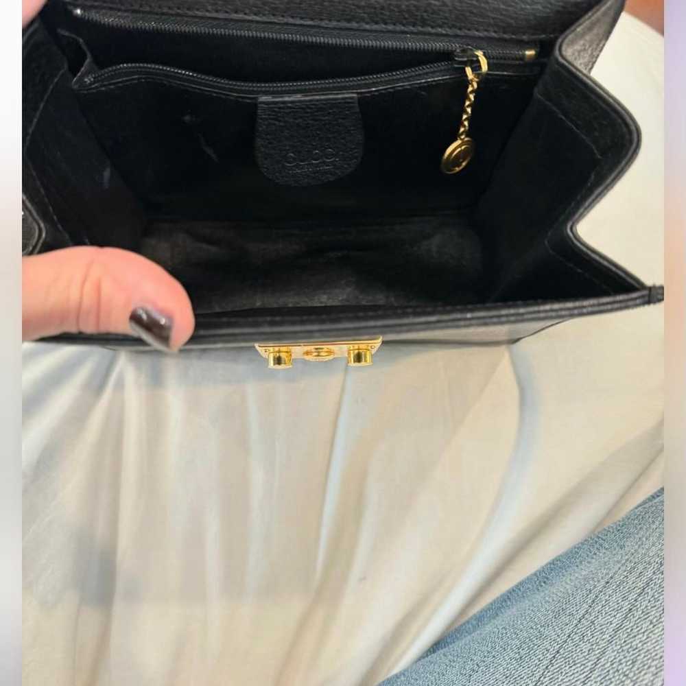 Gucci Vintage Lady Lock Top Handle Bag Black Leat… - image 7