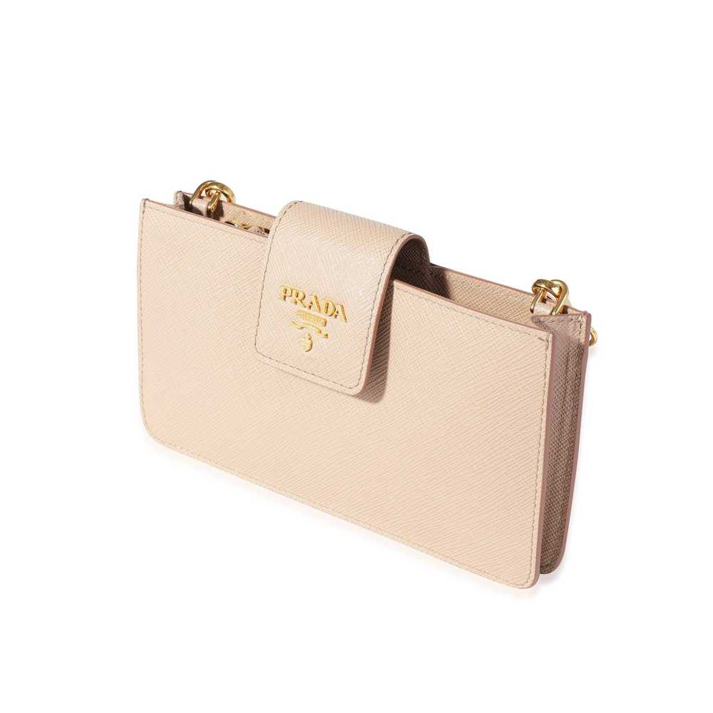 Prada Prada Beige Saffiano Leather Chain Crossbody - image 2