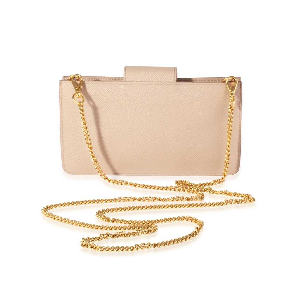 Prada Prada Beige Saffiano Leather Chain Crossbody - image 3