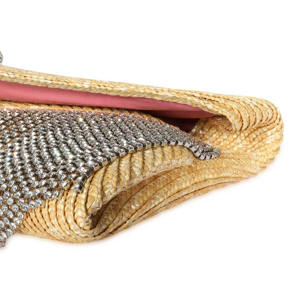 Miu Miu Miu Miu Crystal Fringe & Straw Clutch - image 6
