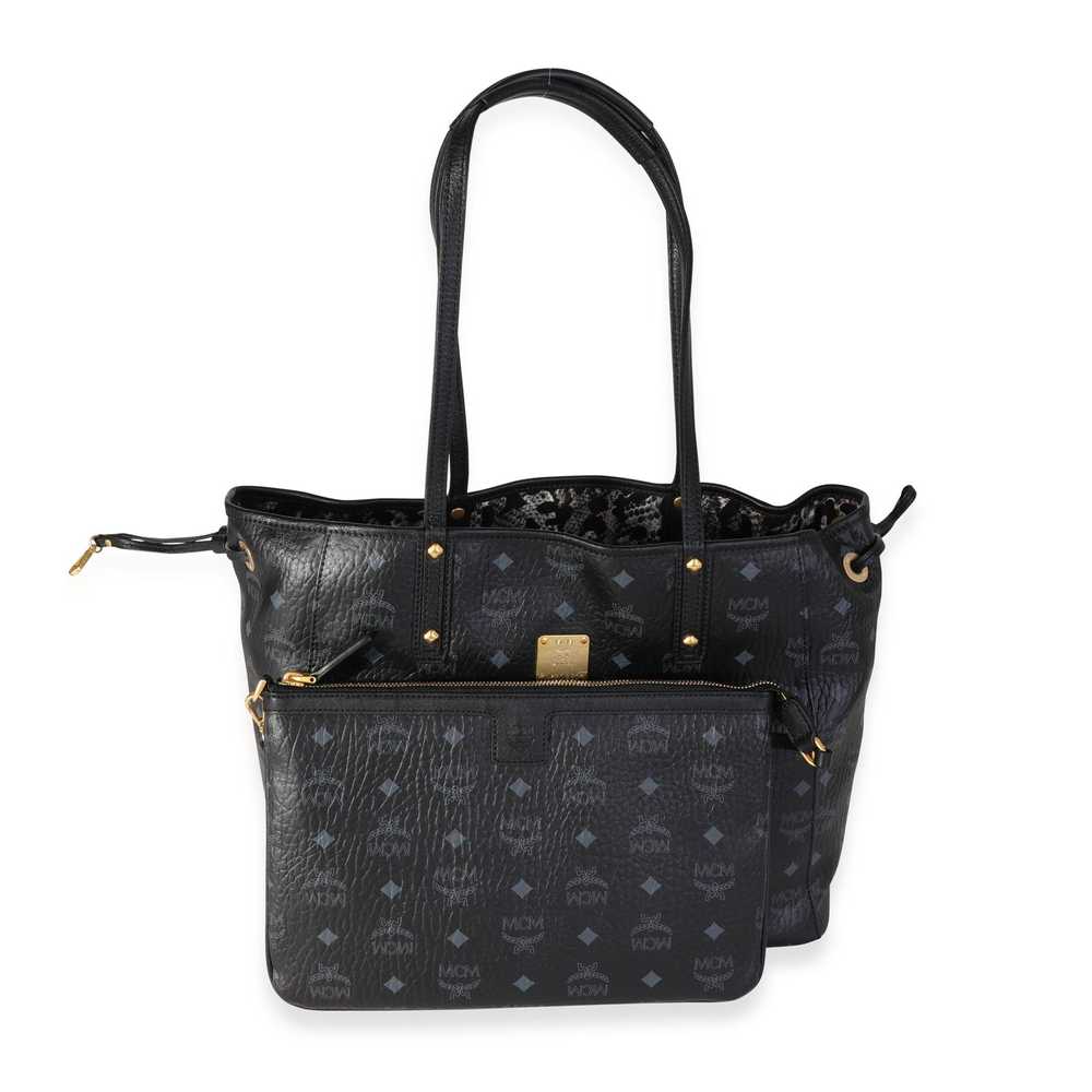 MCM MCM Black Visetos Large Reversible Tote - image 1