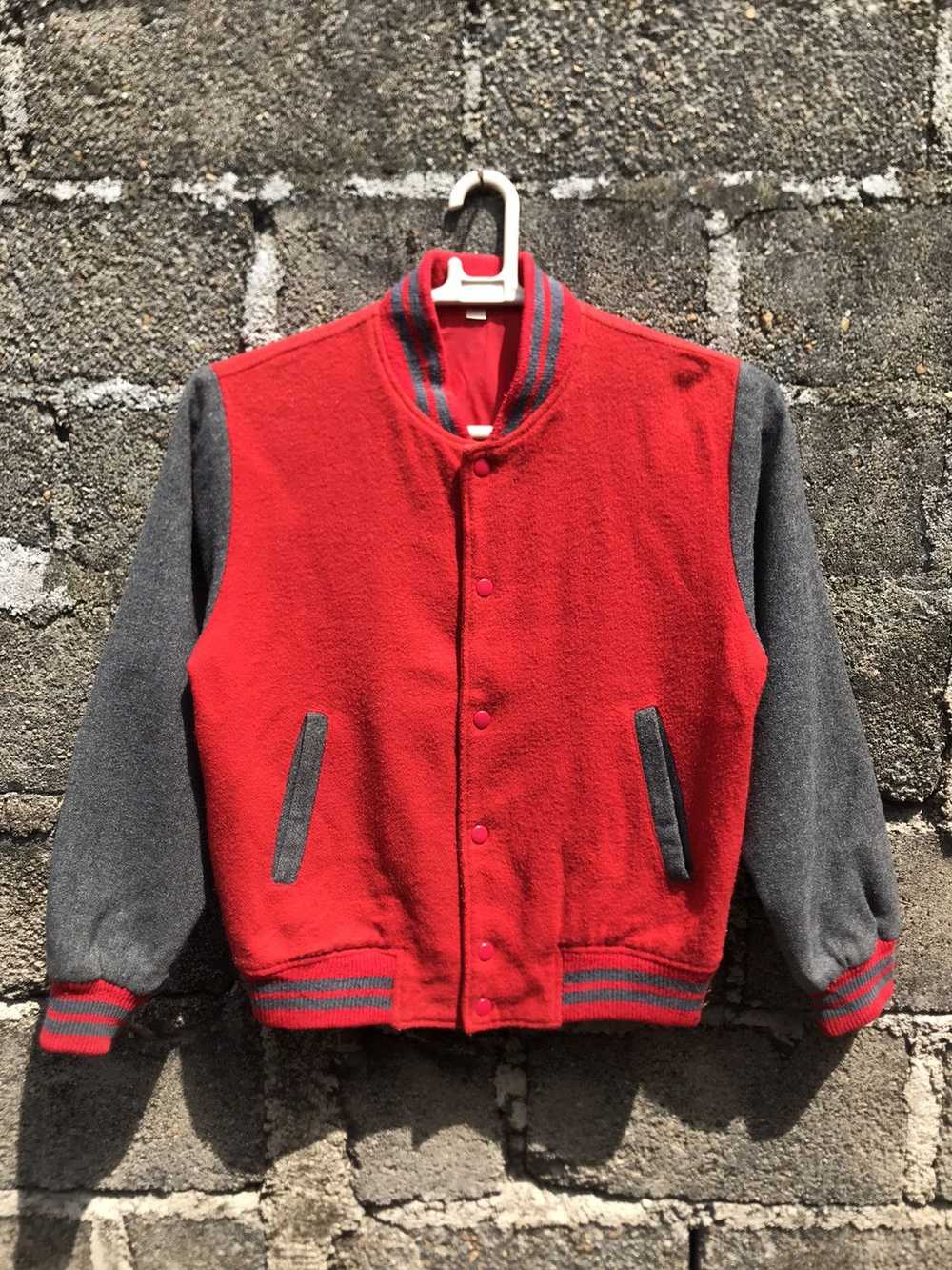 Japanese Brand × Streetwear × Varsity Jacket Red … - image 1