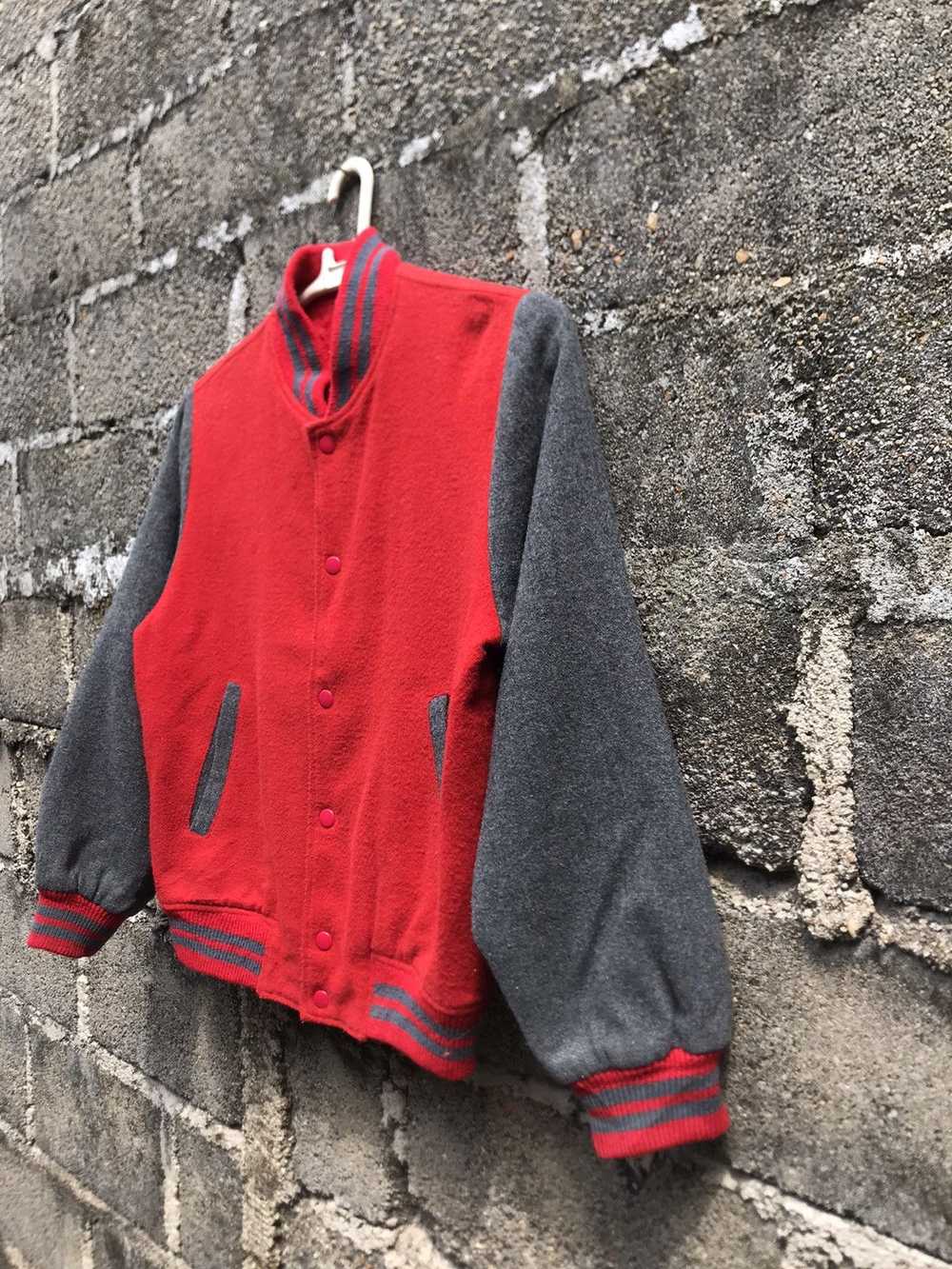 Japanese Brand × Streetwear × Varsity Jacket Red … - image 2
