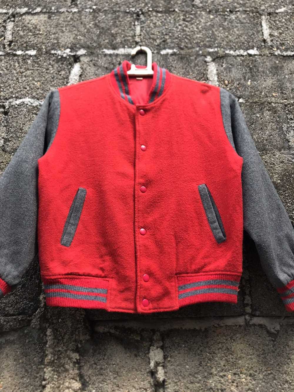 Japanese Brand × Streetwear × Varsity Jacket Red … - image 3