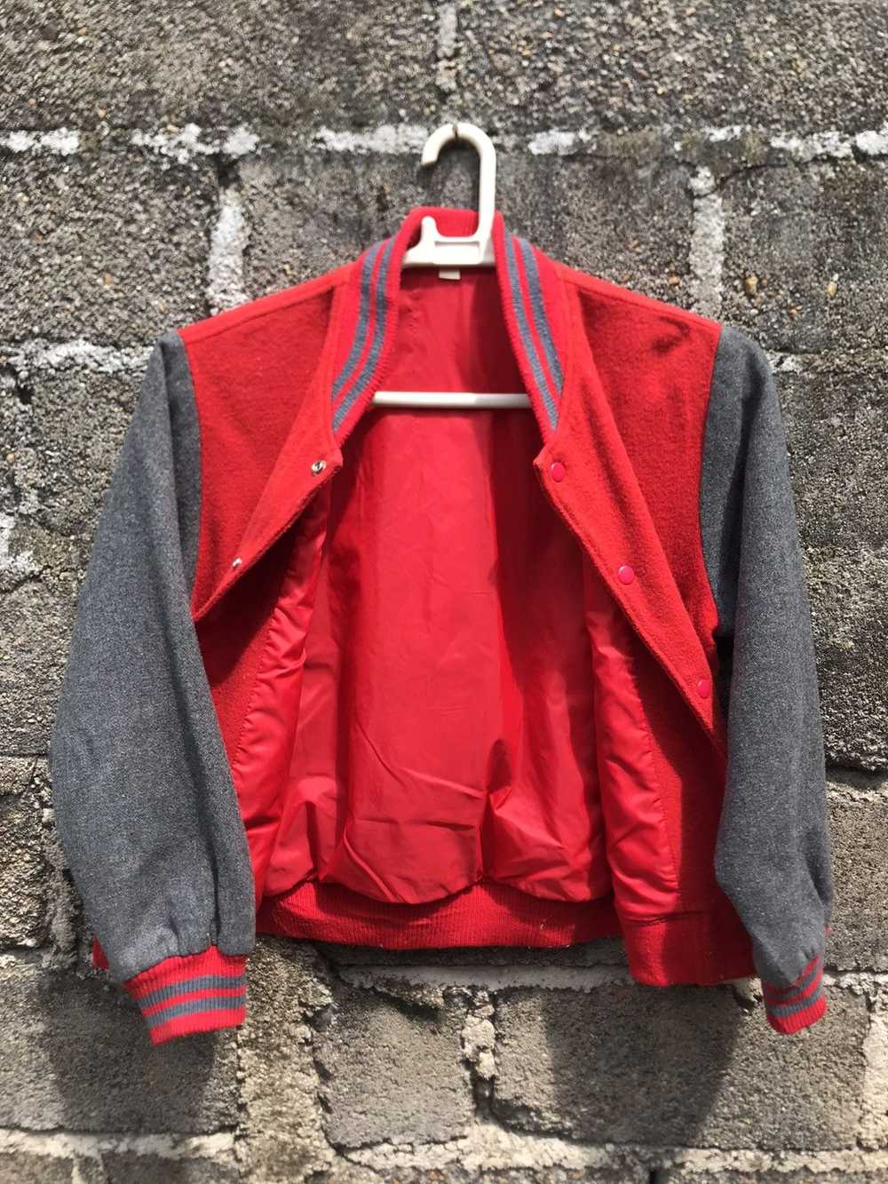 Japanese Brand × Streetwear × Varsity Jacket Red … - image 5