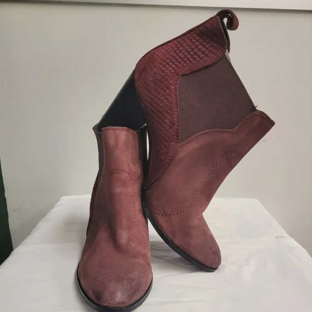 Seychelles Ankle Booties size 8.5 Burgundy leathe… - image 1