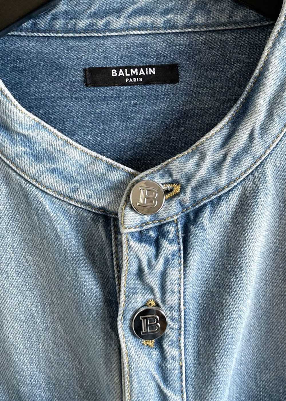 Balmain Balmain Mao Collar Buttoned Denim Shirt - image 3