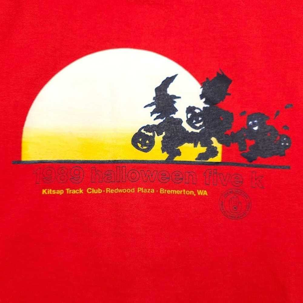 Vintage Vintage Halloween 5K Run T Shirt Mens Siz… - image 2