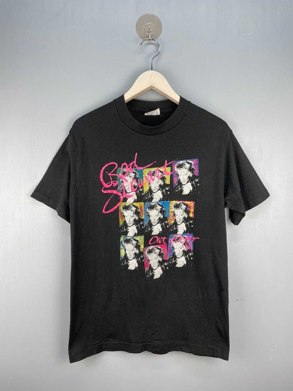 Band Tees × Vintage Vintage 80s Rod Stewart out o… - image 1